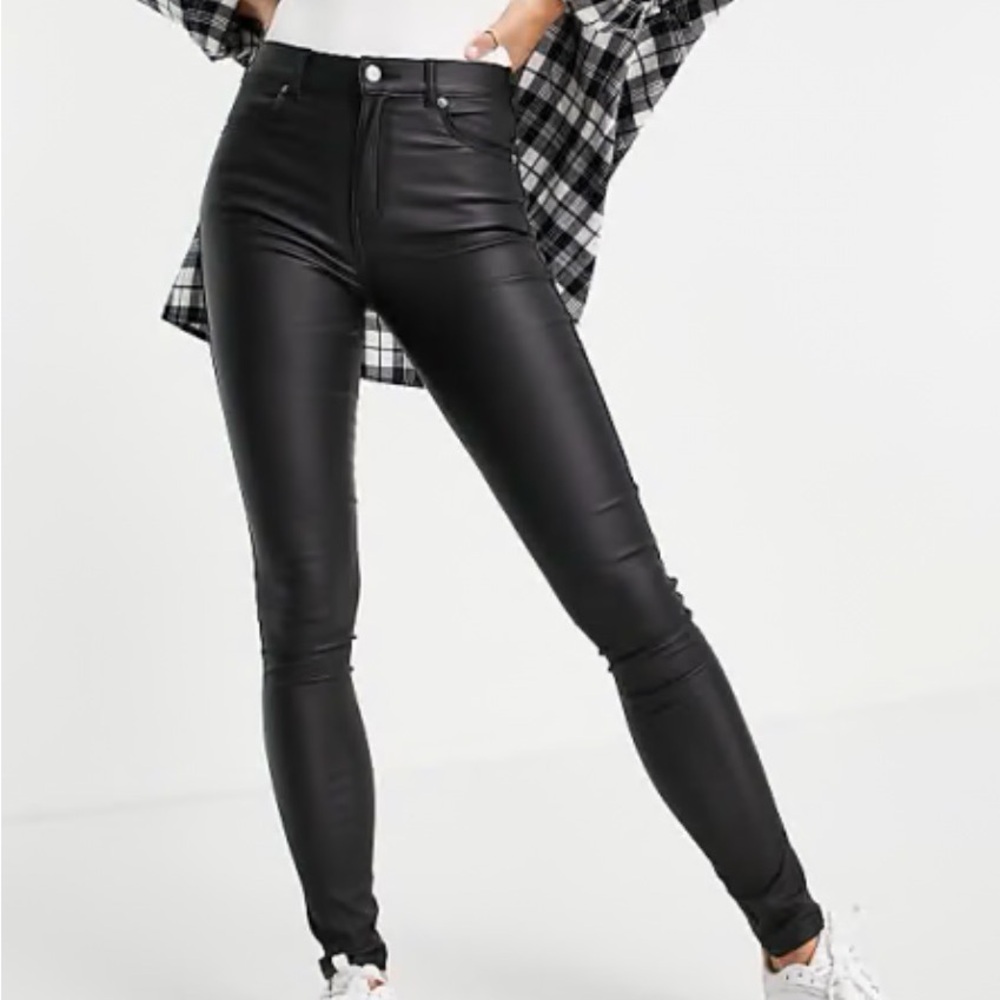 New w Tags Dr. Denim Black Coated Skinny Jeans